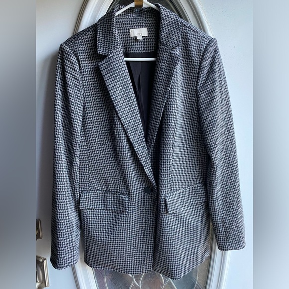 ✨NWOT LOFT Houndstooth Blazer Sz 12 AND Sz 14 - CUTE!! - Picture 11 of 16